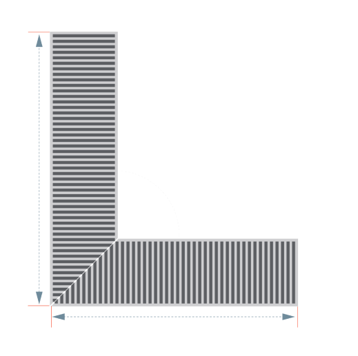 Угловое исполнение внутрипольного конвектора